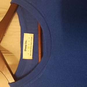 Wool cobalt blue t.   From Sheep Inc.